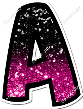 BB 18" Individuals - Hot Pink / Black Ombre Sparkle