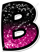 BB 23.5" Individuals - Hot Pink / Black Ombre Sparkle