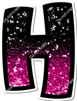 BB 23.5" Individuals - Hot Pink / Black Ombre Sparkle