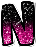 BB 23.5" Individuals - Hot Pink / Black Ombre Sparkle