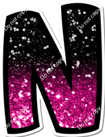 BB 12" Individuals - Hot Pink / Black Ombre Sparkle