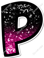 BB 18" Individuals - Hot Pink / Black Ombre Sparkle