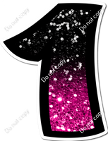 BB 23.5" Individuals - Hot Pink / Black Ombre Sparkle