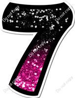 BB 23.5" Individuals - Hot Pink / Black Ombre Sparkle