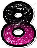 BB 23.5" Individuals - Hot Pink / Black Ombre Sparkle