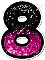 BB 30" Individuals - Hot Pink / Black Ombre Sparkle