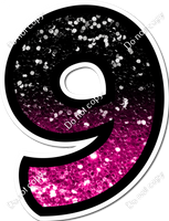 BB 18" Individuals - Hot Pink / Black Ombre Sparkle