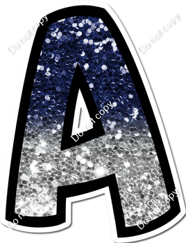 BB 18" Individuals - Navy Blue / Light Silver Ombre Sparkle