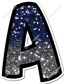 BB 18" Individuals - Navy Blue / Silver Ombre Sparkle