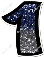 BB 12" Individuals - Navy Blue / Silver Ombre Sparkle