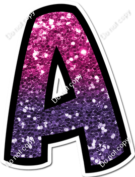 BB 23.5" Individuals - Hot Pink / Purple Ombre Sparkle