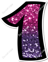 BB 12" Individuals - Hot Pink / Purple Ombre Sparkle