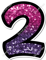 BB 23.5" Individuals - Hot Pink / Purple Ombre Sparkle