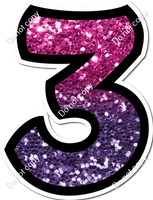 BB 23.5" Individuals - Hot Pink / Purple Ombre Sparkle