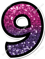 BB 23.5" Individuals - Hot Pink / Purple Ombre Sparkle