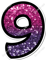 BB 30" Individuals - Hot Pink / Purple Ombre Sparkle