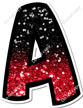 BB 12" Individuals - Black / Red Ombre Sparkle