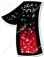 BB 18" Individuals - Black / Red Ombre Sparkle