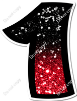 BB 12" Individuals - Black / Red Ombre Sparkle