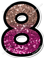 BB 18" Individuals - Rose Gold / Hot Pink Ombre Sparkle