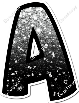 BB 12" Individuals - Light Silver / Black Ombre Sparkle