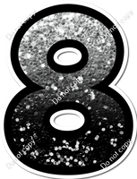 BB 30" Individuals - Light Silver / Black Ombre Sparkle