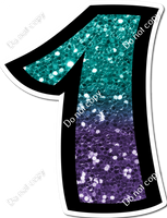 BB 30" Individuals - Teal / Purple Ombre Sparkle