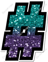 BB 23.5" Individuals - Teal / Purple Ombre Sparkle