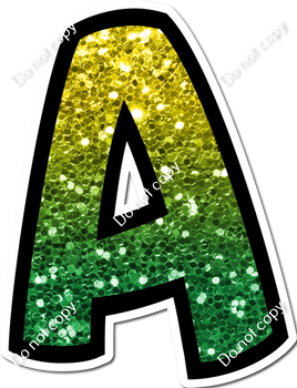 BB 18" Individuals - Yellow / Green Ombre Sparkle