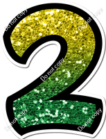 BB 12" Individuals - Yellow / Green Ombre Sparkle