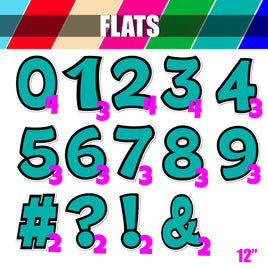 Flat - 12" BB 41 pc Number Sets