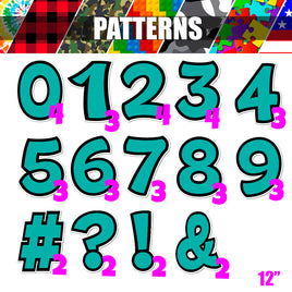 Pattern - 12" BB 41 pc Number Sets