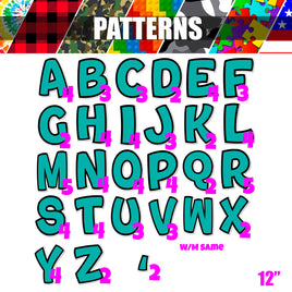 Pattern - 12" BB 86 pc Alphabet Sets