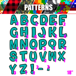 Pattern - 18" BB 76 pc Alphabet Sets
