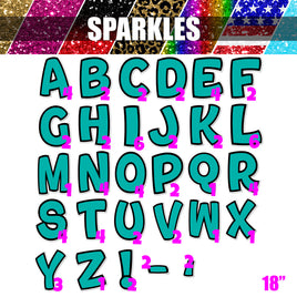 Sparkle - 18" BB 76 pc Alphabet Sets