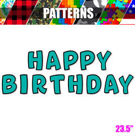 Pattern - 23.5" BB 13 pc Happy Birthday Sets