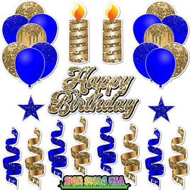 15 pc Blue & Gold HBD Flair Package