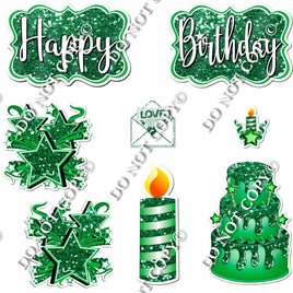 8 pc Quick Sets #1 - Sparkle Green - Flair-hbd0601