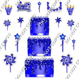 18 pc Sparkle Blue Split Cake Set Flair-hbd0731