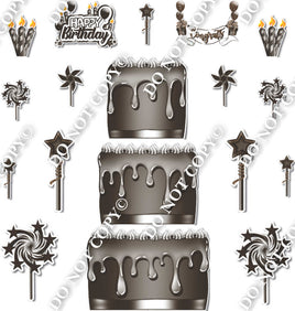 18 pc Flat Chocolate Split Cake Set Flair-hbd0744