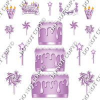 18 pc Flat Lavender Split Cake Set Flair-hbd0750