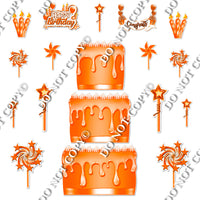 18 pc Flat Orange Split Cake Set Flair-hbd0752