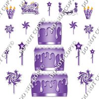 18 pc Flat Purple Split Cake Set Flair-hbd0753