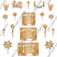 18 pc Flat Gold Split Cake Set Flair-hbd0758