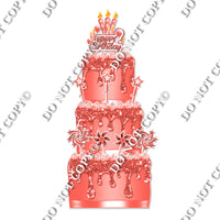 18 pc Sparkle Coral Split Cake Set Flair-hbd0765