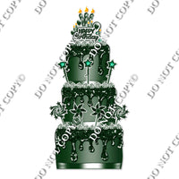 18 pc Sparkle Hunter Green Split Cake Set Flair-hbd0767