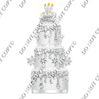 18 pc Sparkle Light Silver Split Cake Set Flair-hbd0769