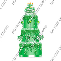 18 pc Sparkle Lime Green Split Cake Set Flair-hbd0770