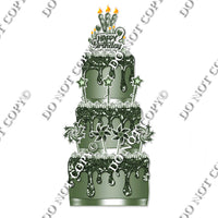 18 pc Sparkle Sage Split Cake Set Flair-hbd0775