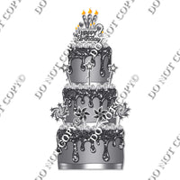 18 pc Sparkle Silver Split Cake Set Flair-hbd0776